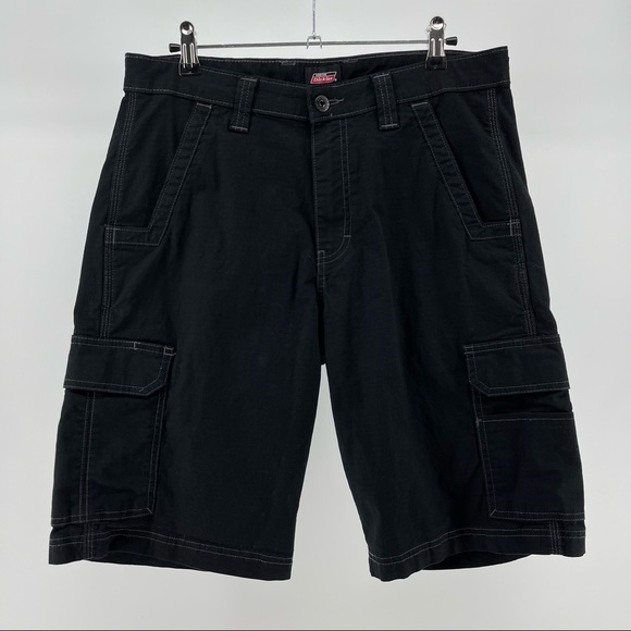 Dickies Shorts Dickies Black Cargo Shorts With Velcro Pockets